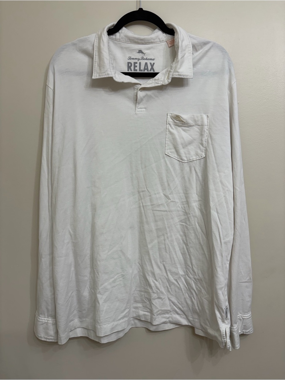 Tommy Bahama White Relax Long-Sleeve Polo